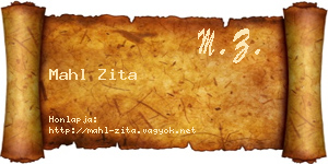 Mahl Zita névjegykártya